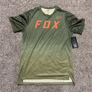 Fox Men's Olive and Orange Short Sleeve Mountain Bike Jersey
